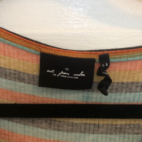 Urban Outfitters Striped Tie Front Crop Tee - Picture 4 of 6